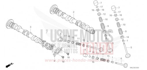 ARBRE A CAMES/SOUPAPE CBR600R3R de 2024
